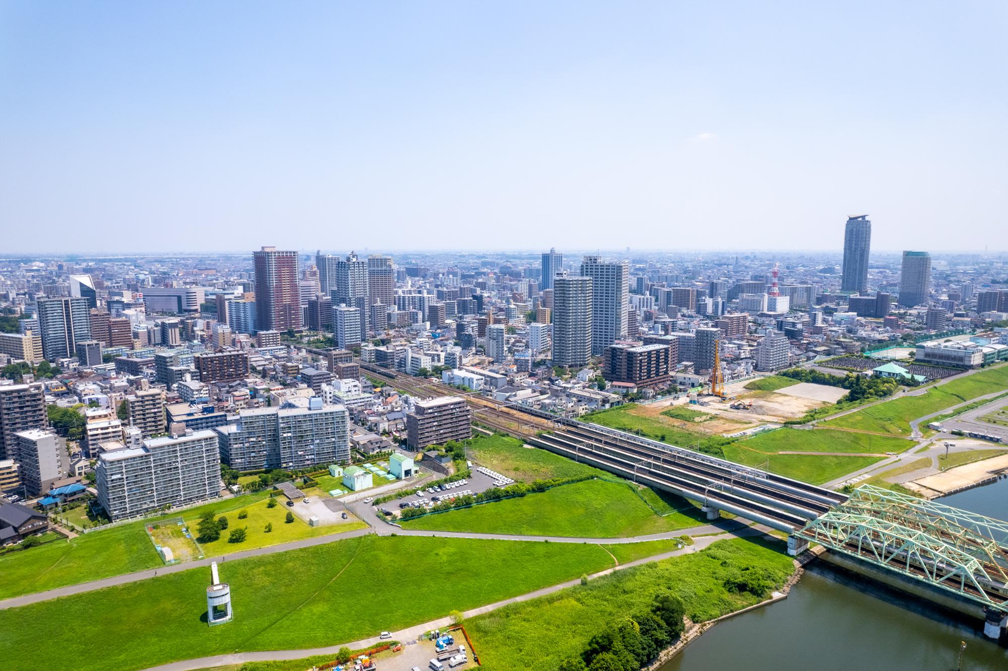 川口市上空からのドローン写真