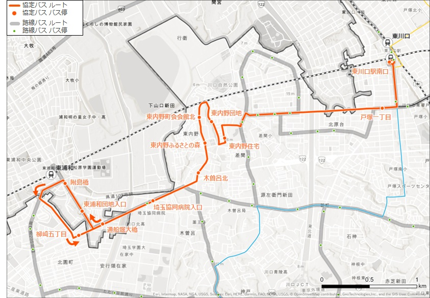 東内野循環ルート図