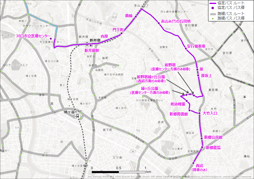 前野宿線ルート図