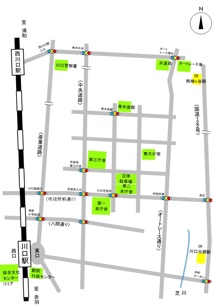 川口駅からの全体図