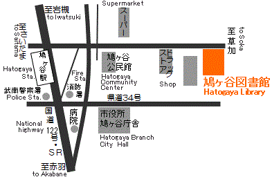 (イラスト)鳩ヶ谷図書館案内図