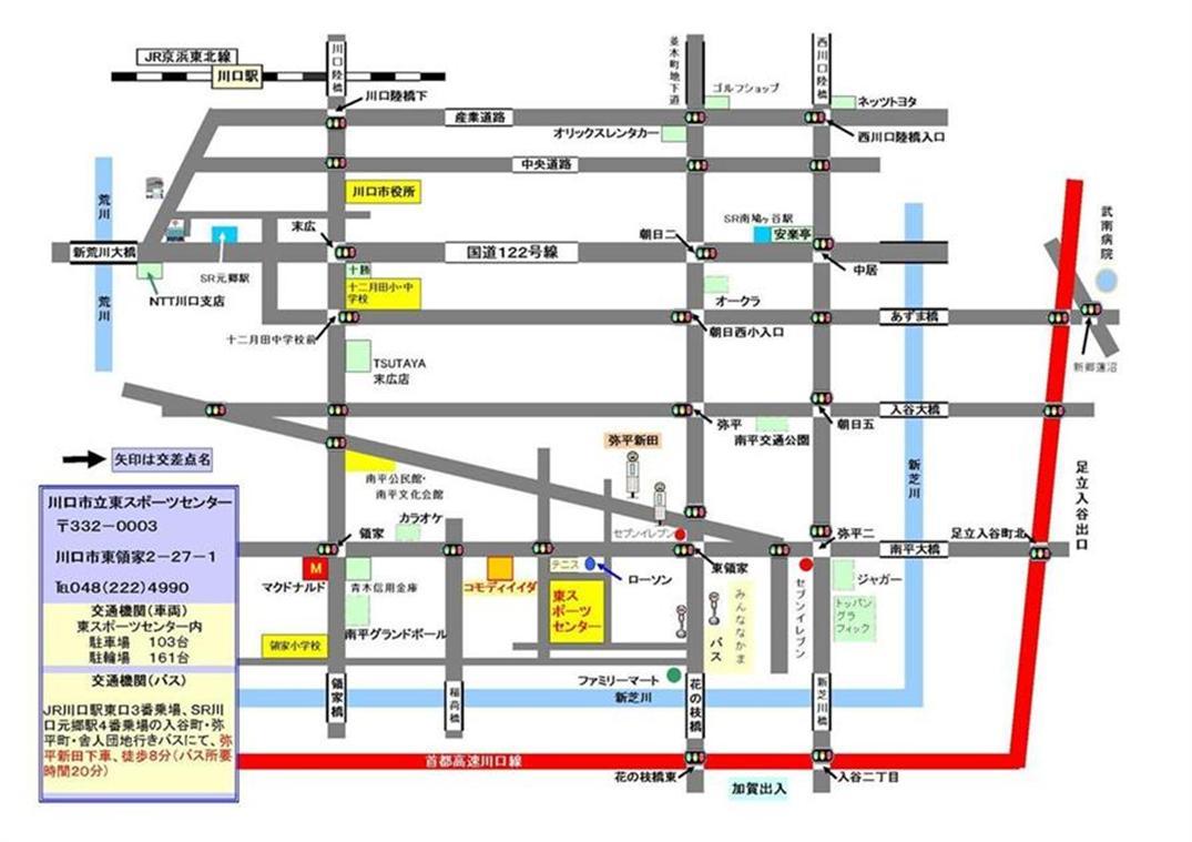 東スポーツセンターの地図のイラスト