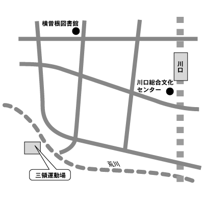 三領運動場の地図のイラスト