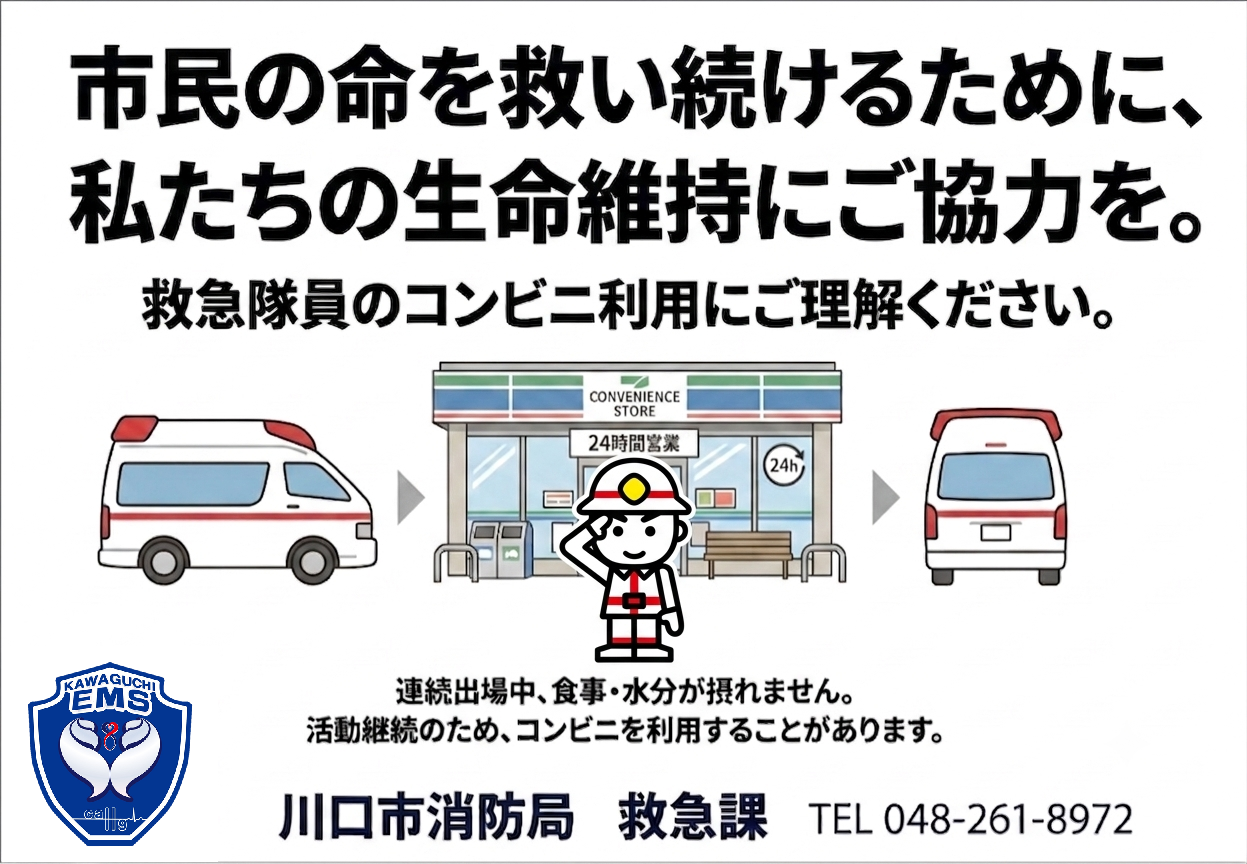 救急隊もコンビニを利用します!