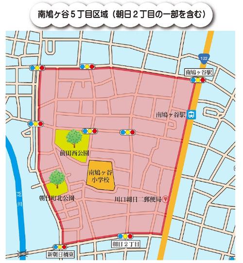 令和元年度規制実施区域(南鳩ヶ谷5丁目)の地図
