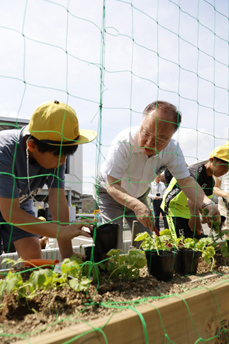 グリーンカーテン苗植式