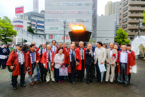 旧国立競技場の炬火台設置記念式典