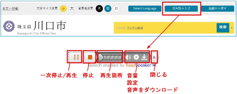 音声読み上げ機能の使用方法