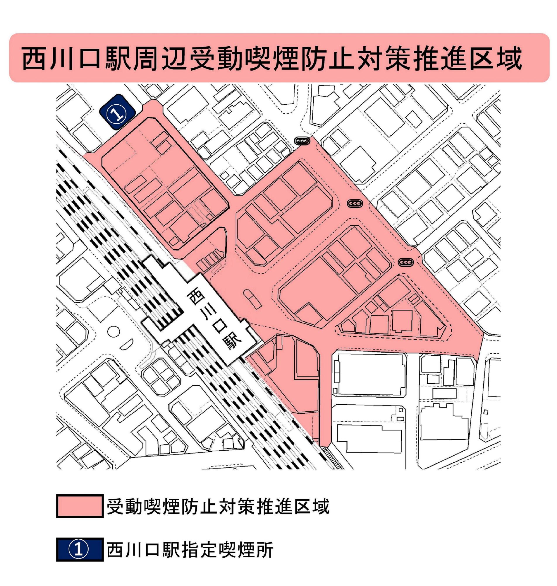 受動喫煙防止対策推進区域の区域図(西川口駅東口)