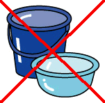 プラスチックごみとして出せないバケツのイラスト