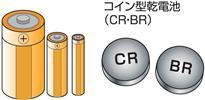 乾電池とコイン型乾電池のイラスト