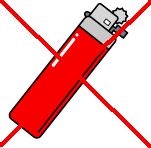 プラスチックごみとして出せないライターのイラスト