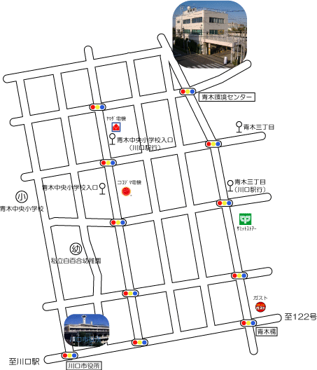 収集業務課への案内図のイラスト画像