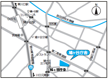 川口市役所鳩ヶ谷庁舎地図のイラスト