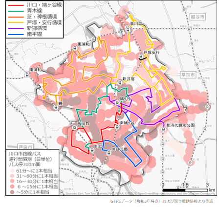 コミュニティバス運行ルート図