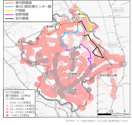 協定バス運行ルート図