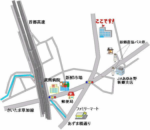 新郷公民館の案内図