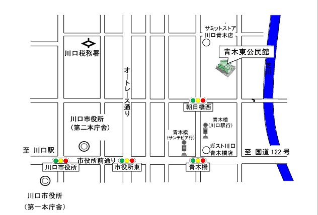朝日公民館仮事務所地図