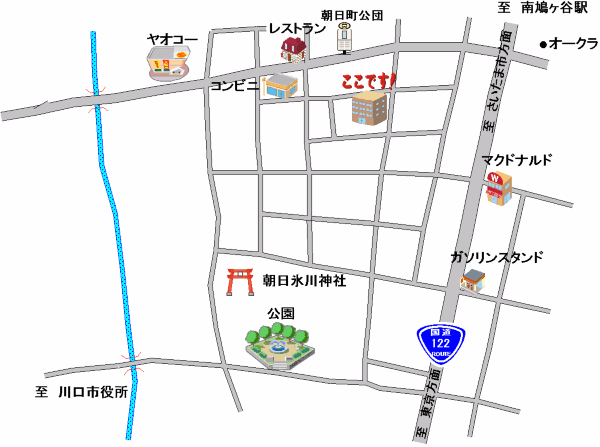 朝日公民館の地図