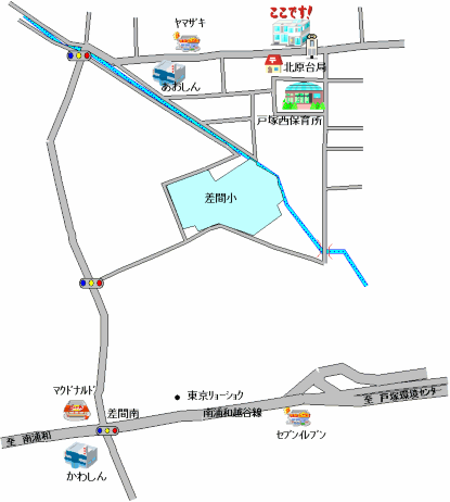戸塚西公民館の案内の地図の画像