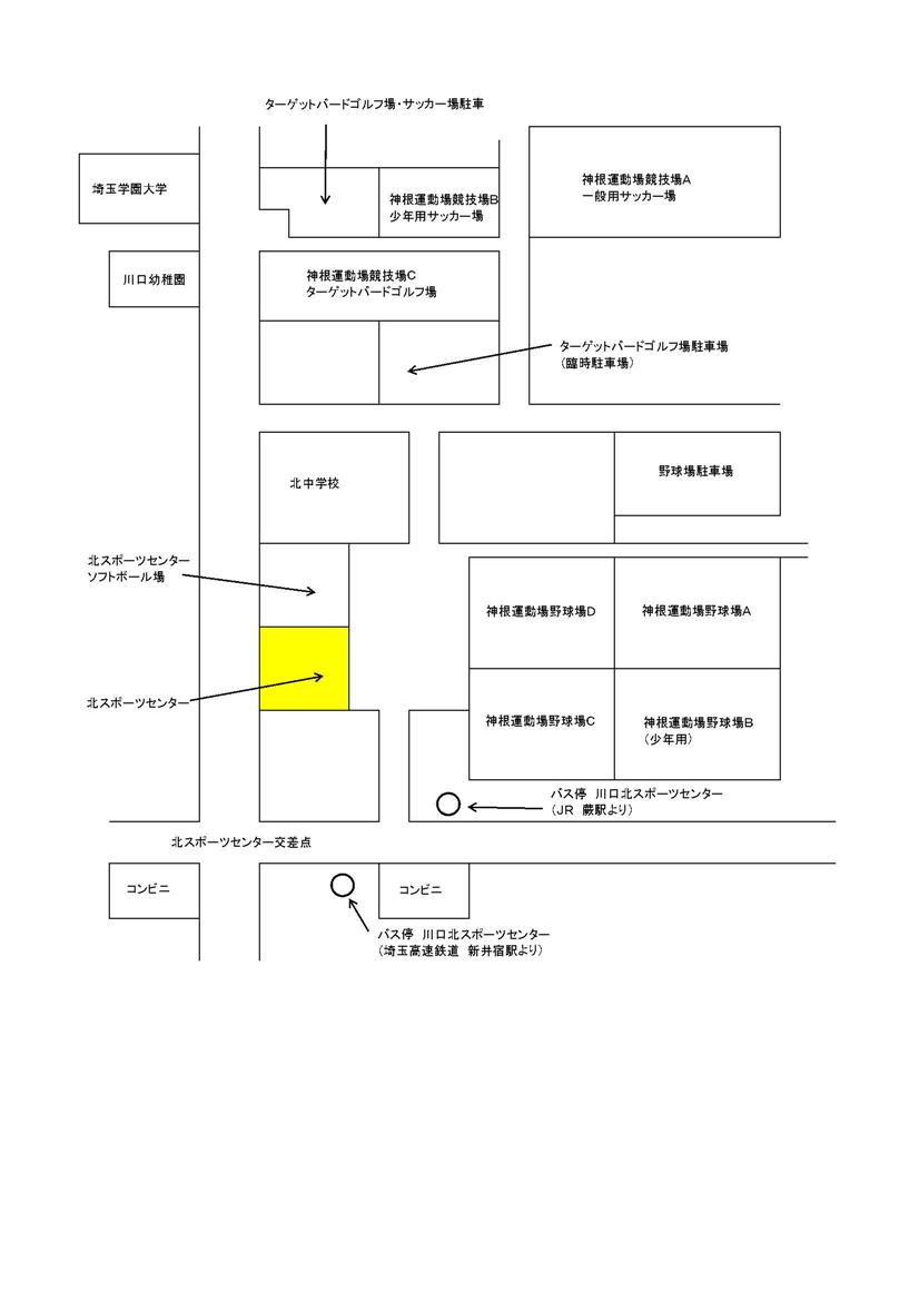 北スポーツセンター周辺地図のイラスト