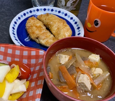 ささみレモン風味を取り入れた夕飯