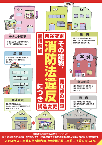 その建物、消防法違反につき