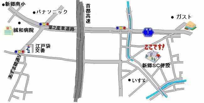 新郷南公民館の地図