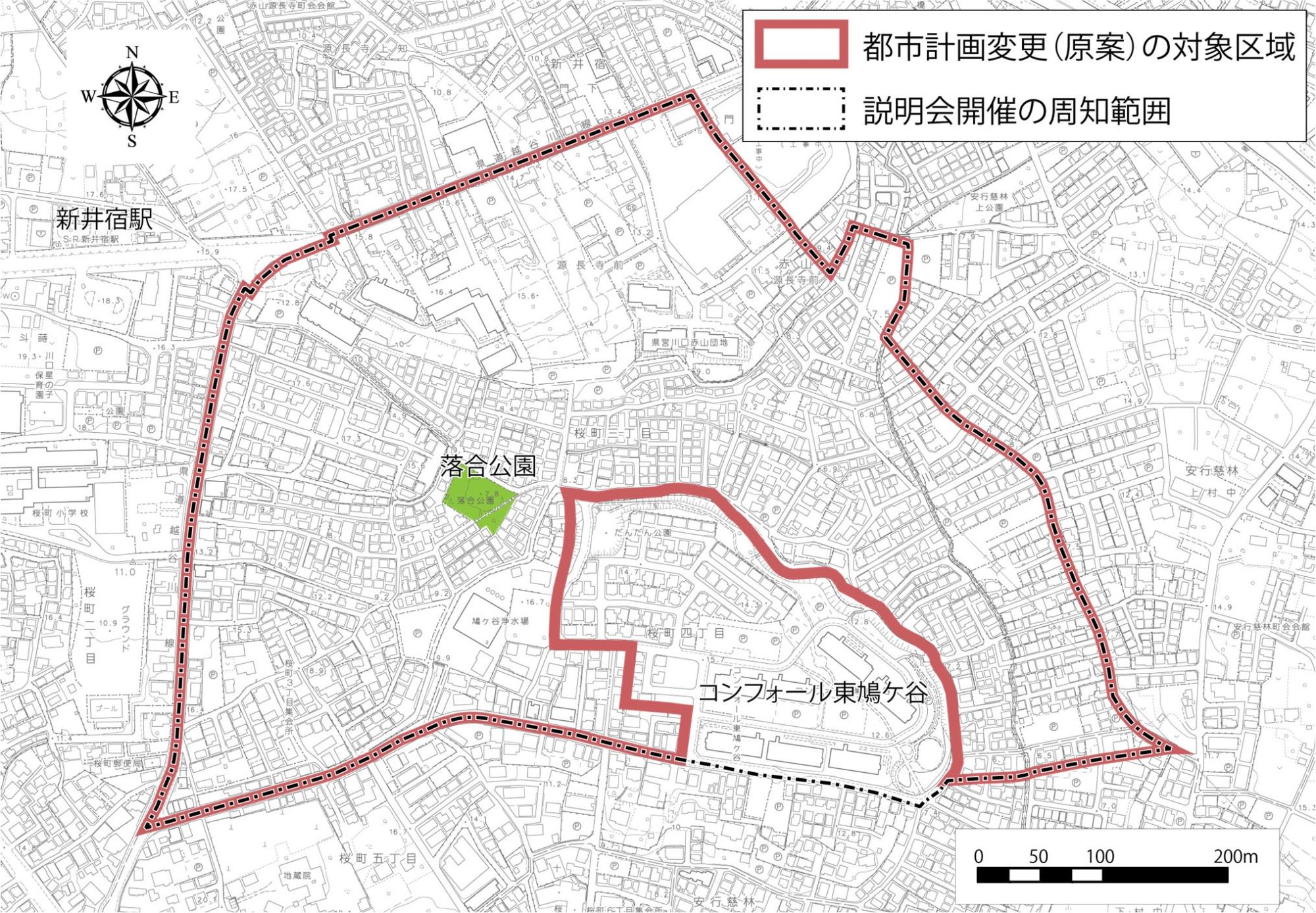 桜町3・4丁目及び周辺地区対象範囲