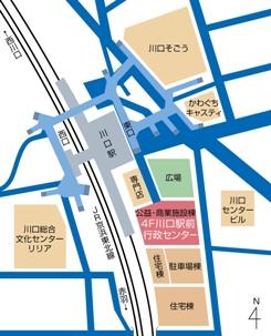 川口駅前行政センターの地図のイラスト