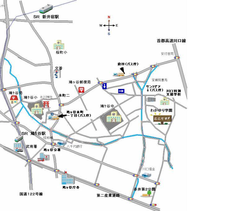 わかゆり学園への案内図