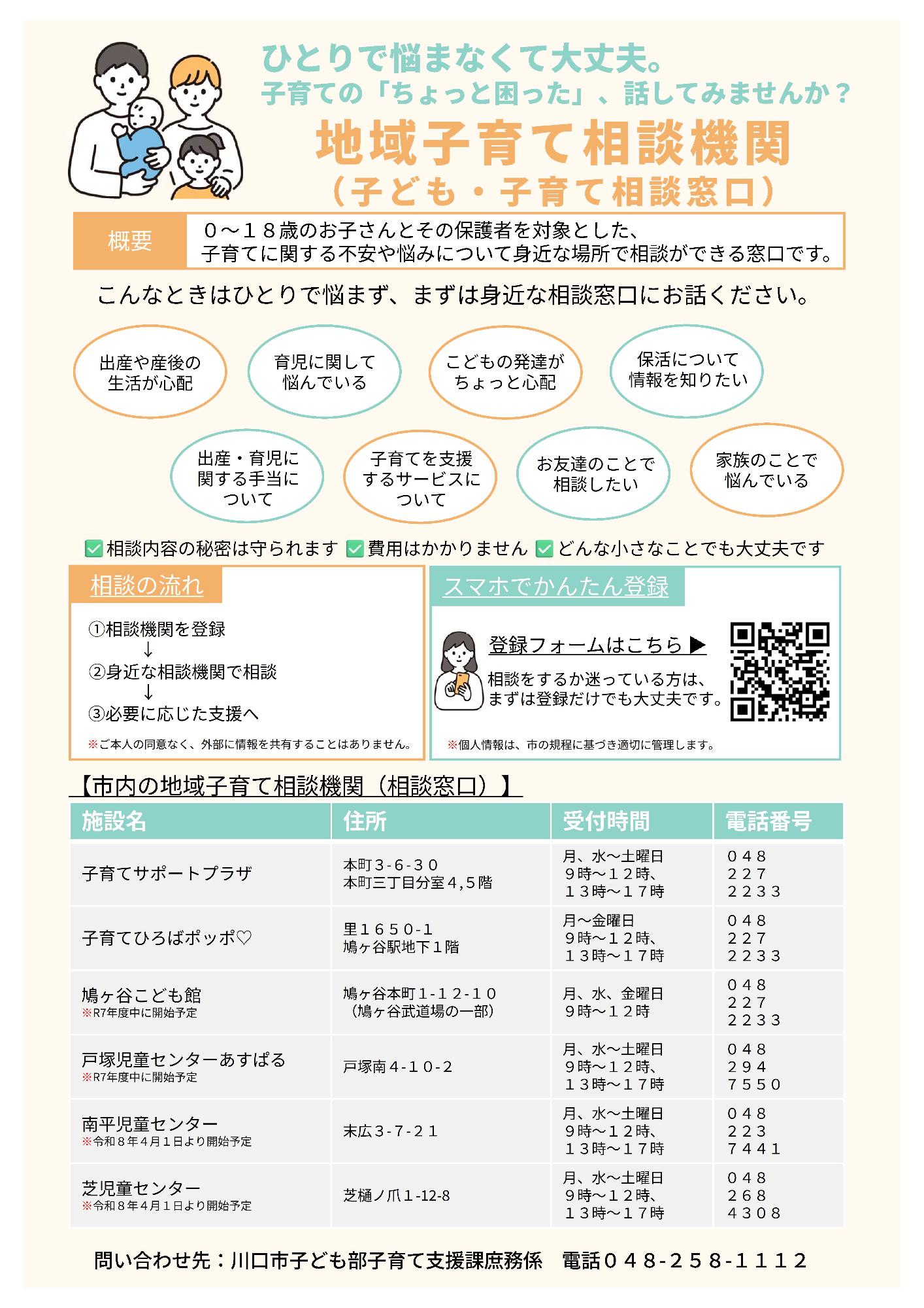 地域子育て相談機関（子ども・子育て相談窓口）