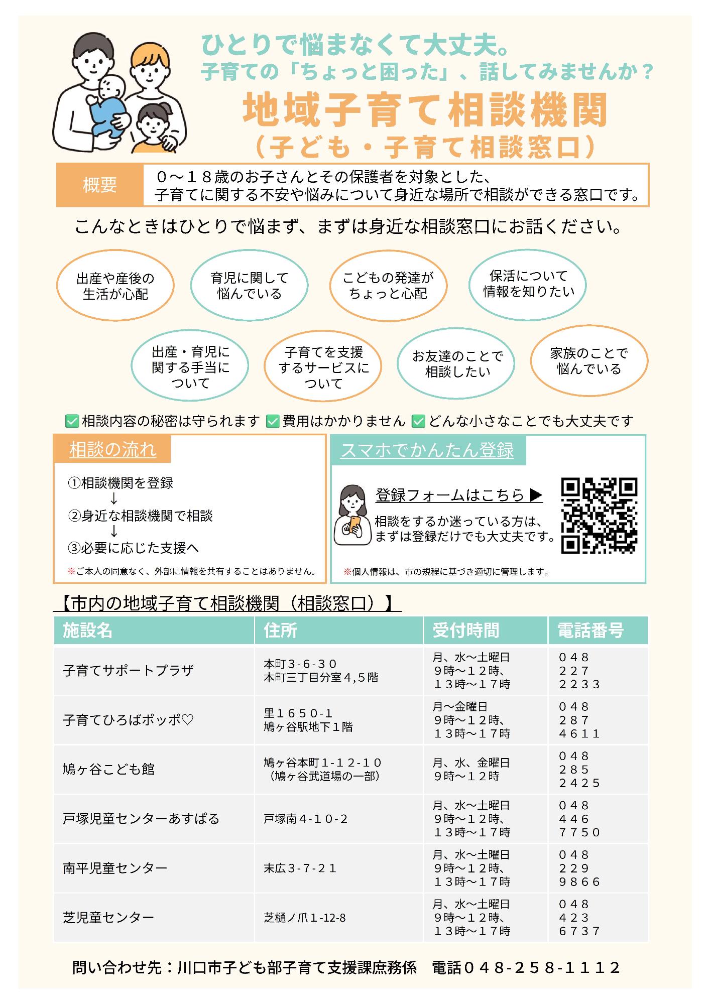 地域子育て相談機関（子ども・子育て相談窓口）