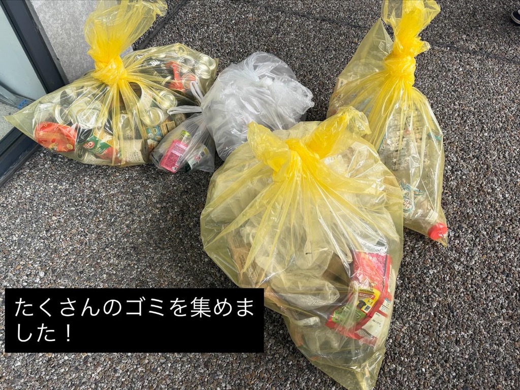 集めたごみ