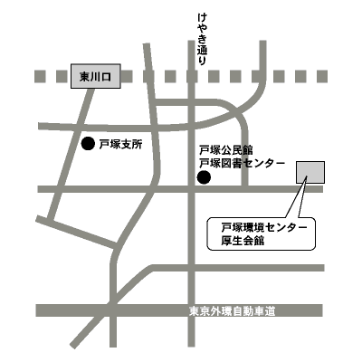 戸塚環境センターの地図のイラスト画像